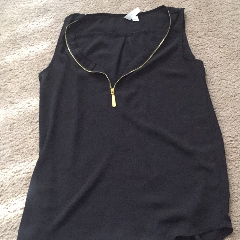 Black and gold, semi-sheer blouse